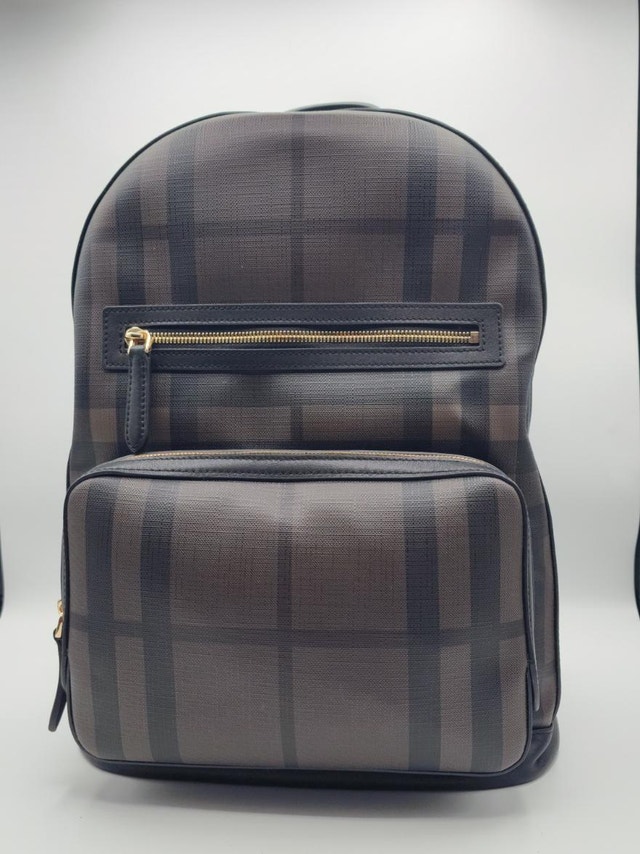 Fashion Plaid Backpack – Gold Zippers, Like New