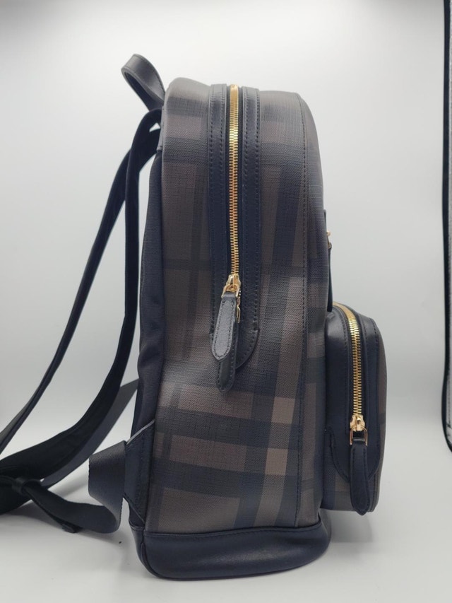 Fashion Plaid Backpack – Gold Zippers, Like New - photo 3