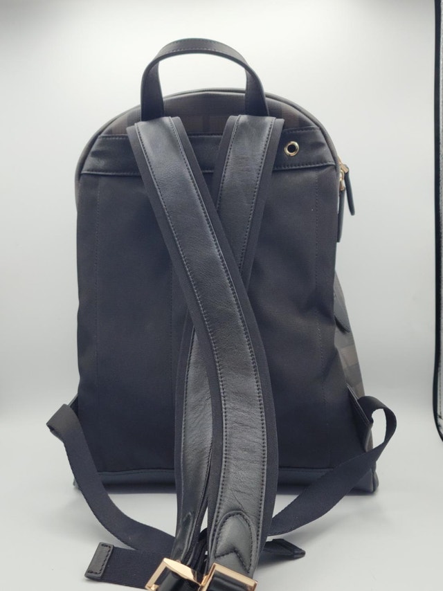 Fashion Plaid Backpack – Gold Zippers, Like New - photo 5