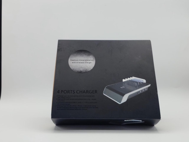 Phone Charging Station Organizer – 4 USB + Wireless Charger