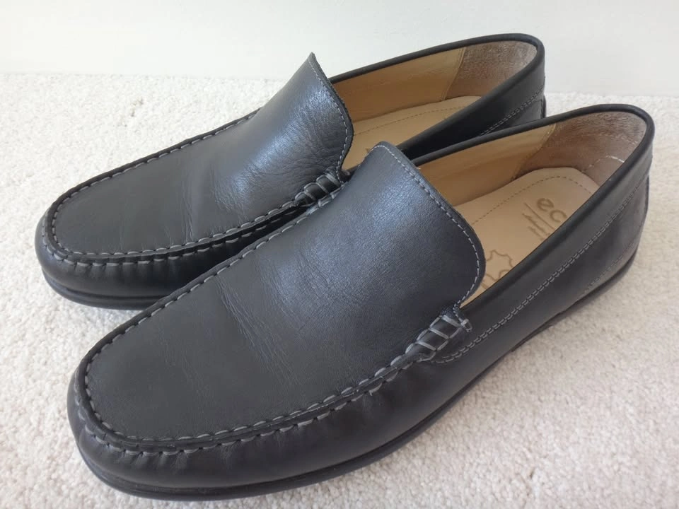 ✅👍🆕Ecco Men's 10/43 Xtra Width Leather Slip-on Loafers + Insoles - photo 4