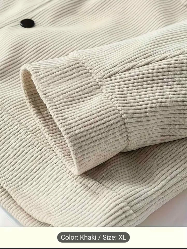 Men's Corduroy Shirt Jacket Khaki X-Large Casual - photo 3
