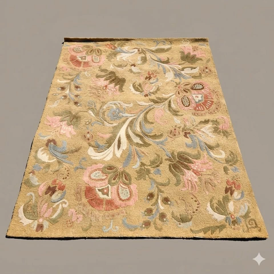 Fabtex India Firenze Ivory Wool Rug 8x10