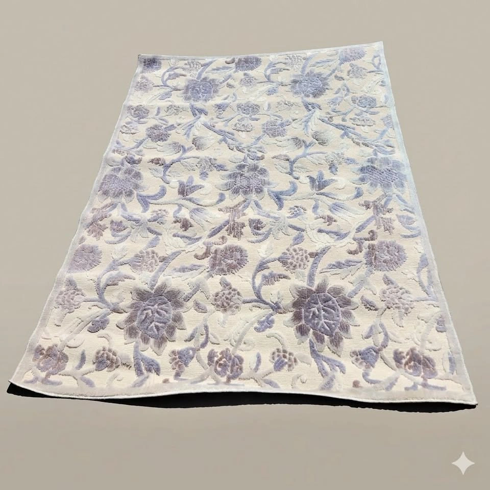 Nourison Graphic Illusions Ivory Purple Floral Rug, 5x7