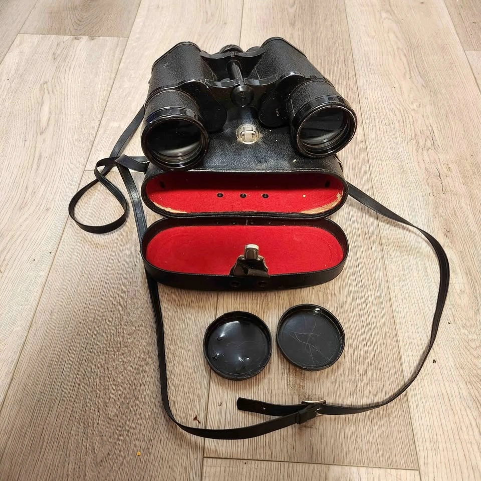 Vintage Bushnell Ensign 10x50 Binoculars Insta-Focus Wide Angle