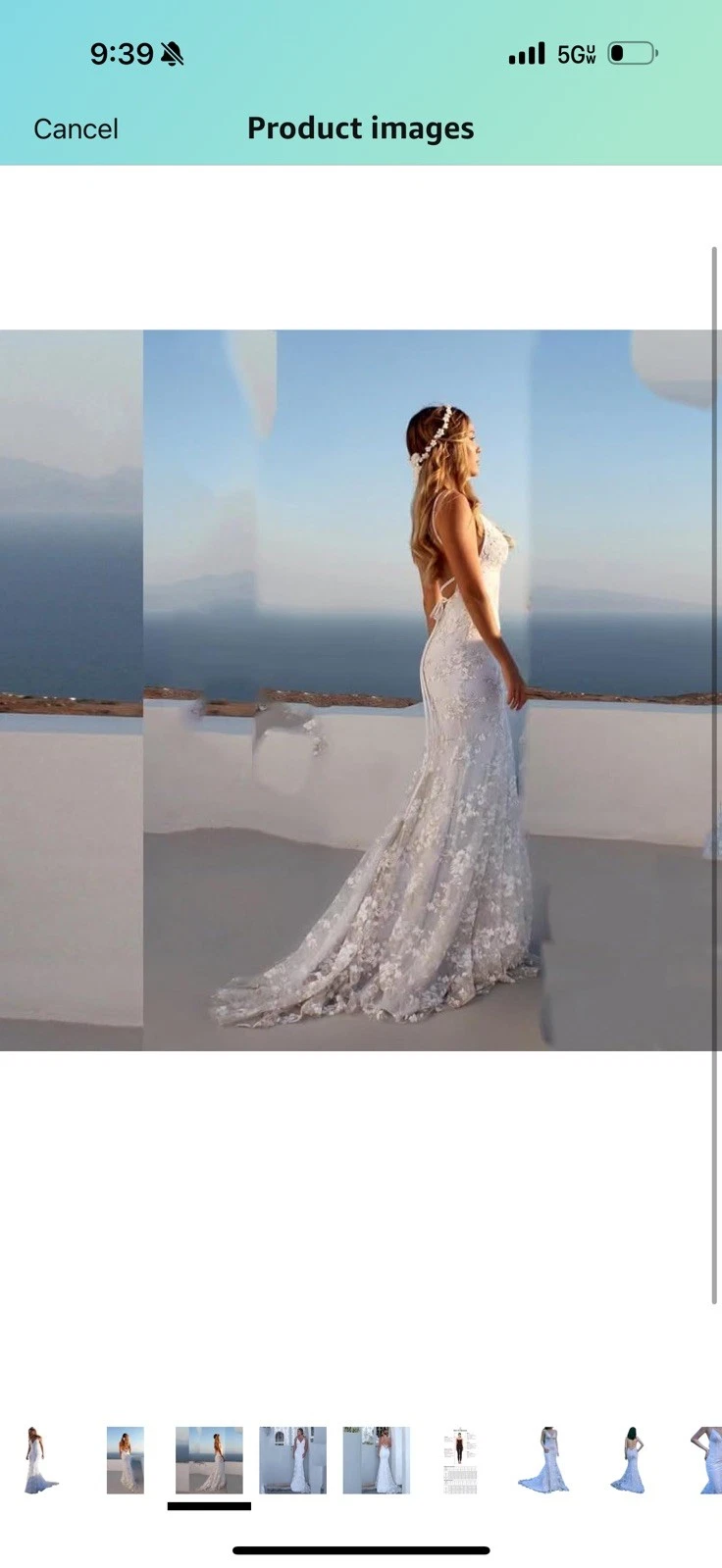 Sexy Mermaid Wedding Dresses V-Neck Backless Lace Appliques Beac - photo 3