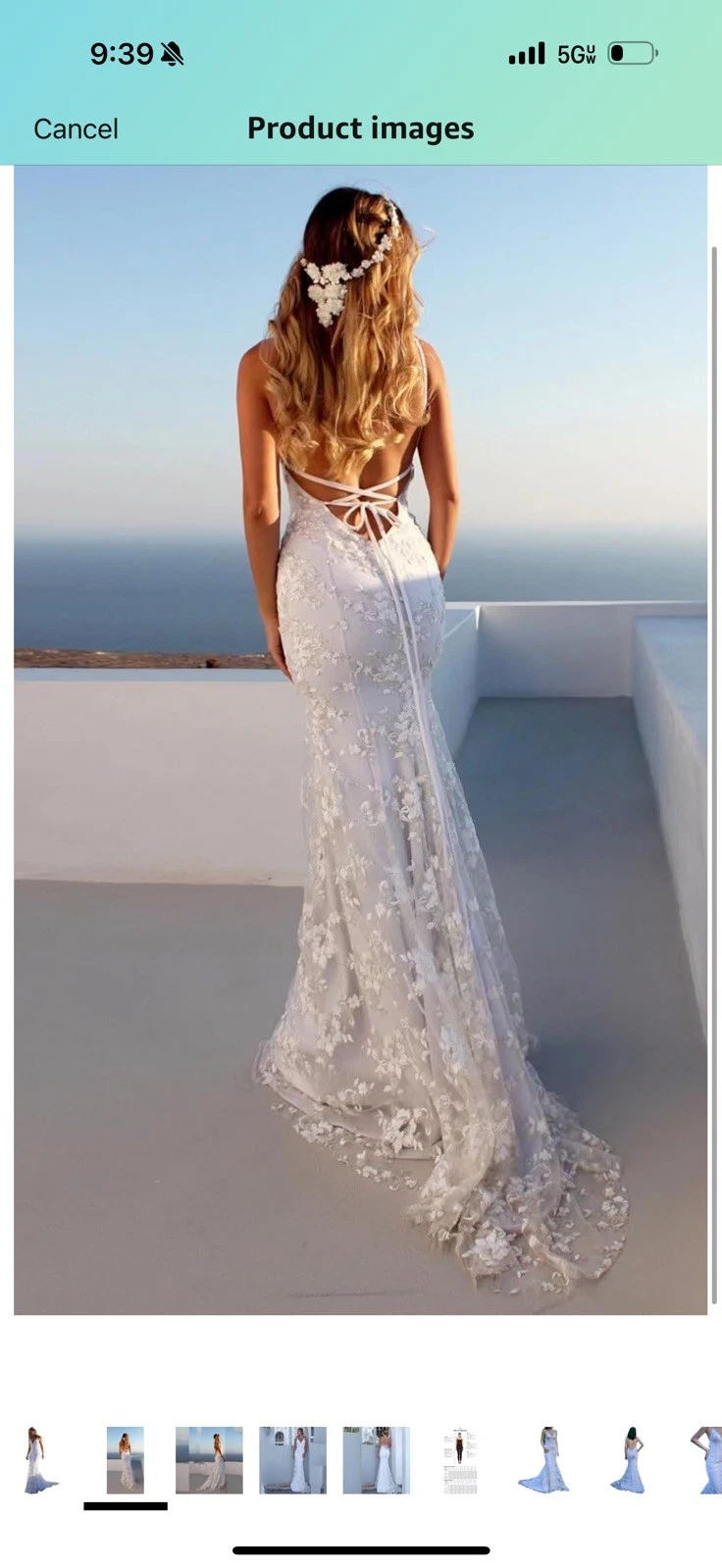 Sexy Mermaid Wedding Dresses V-Neck Backless Lace Appliques Beac - photo 5