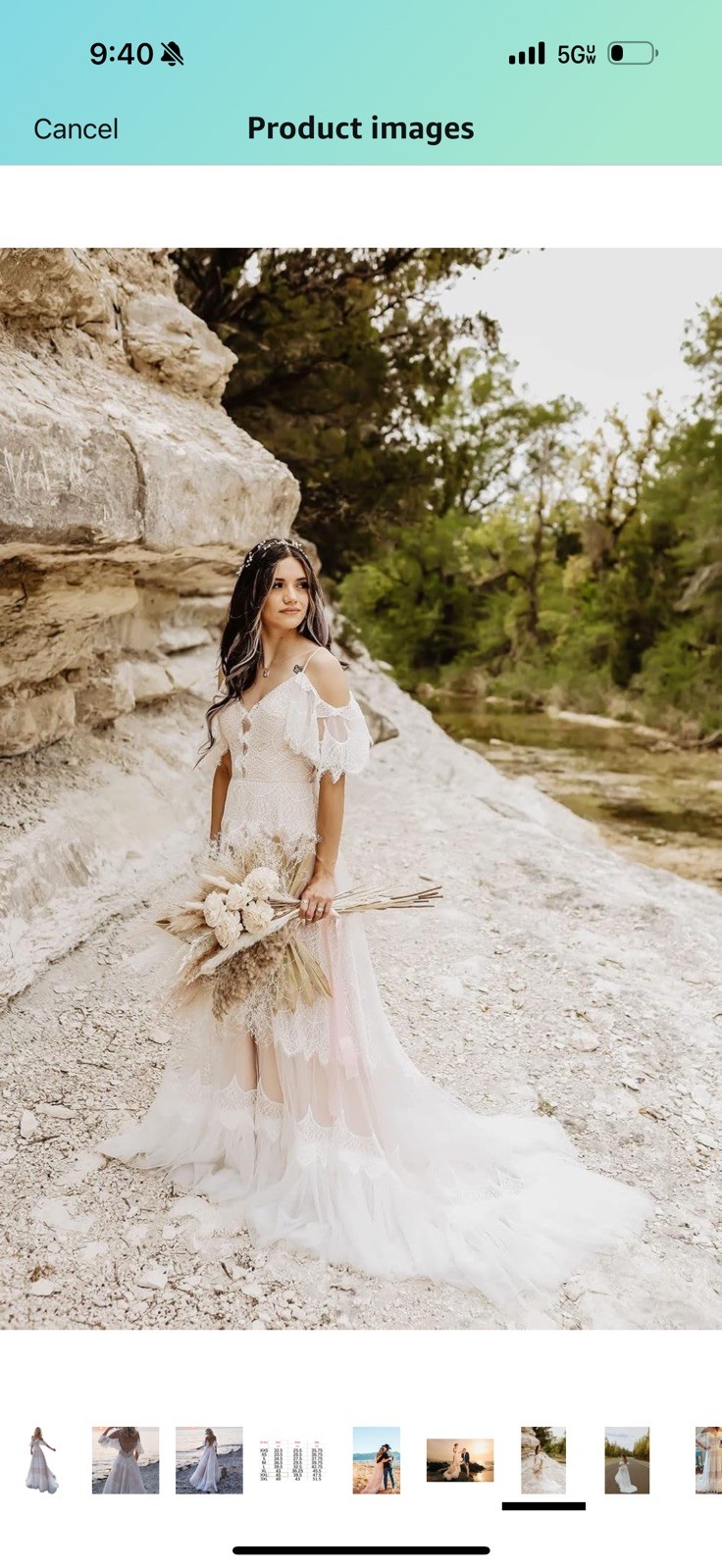 Bohemian Wedding Dress with Lace Appliques - photo 5