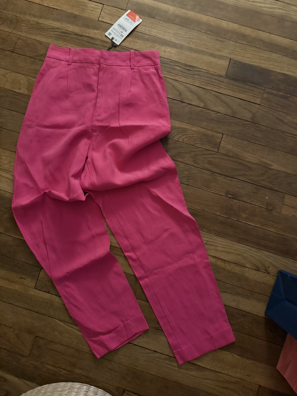 Zara High-Waist Wide-Leg Trousers - Hot Pink, XS
