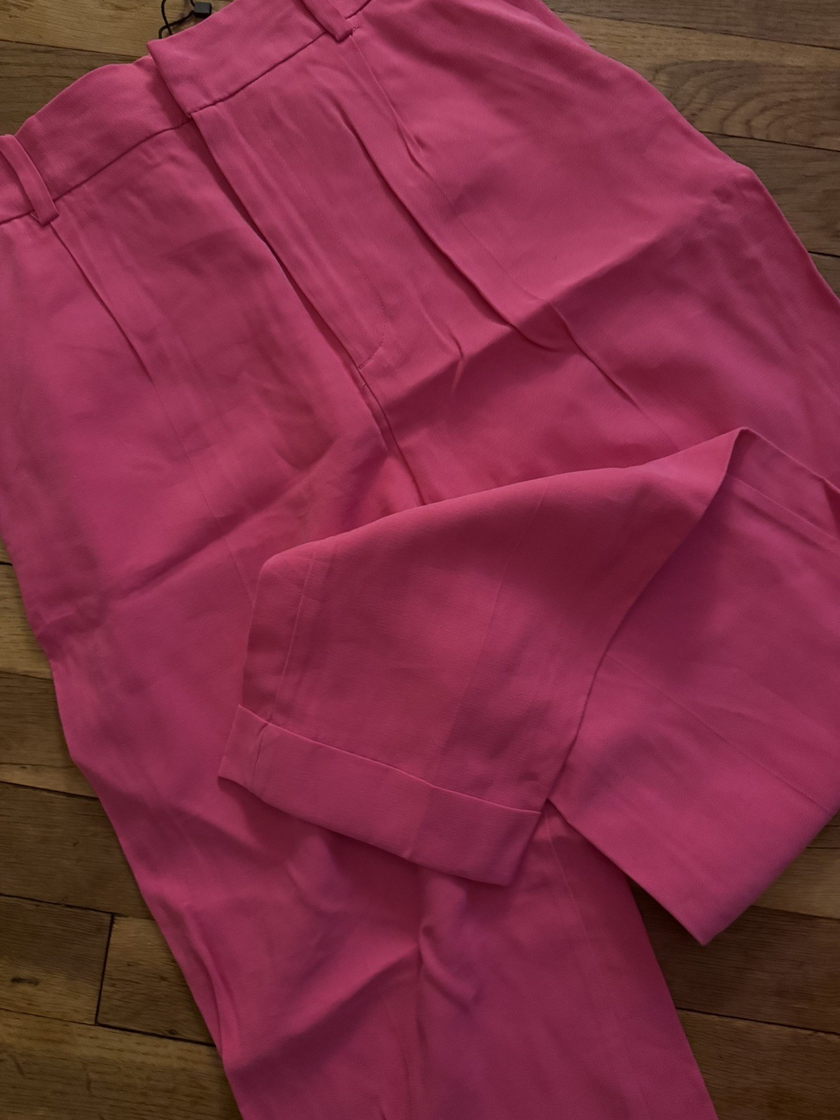 Zara High-Waist Wide-Leg Trousers - Hot Pink, XS - photo 2