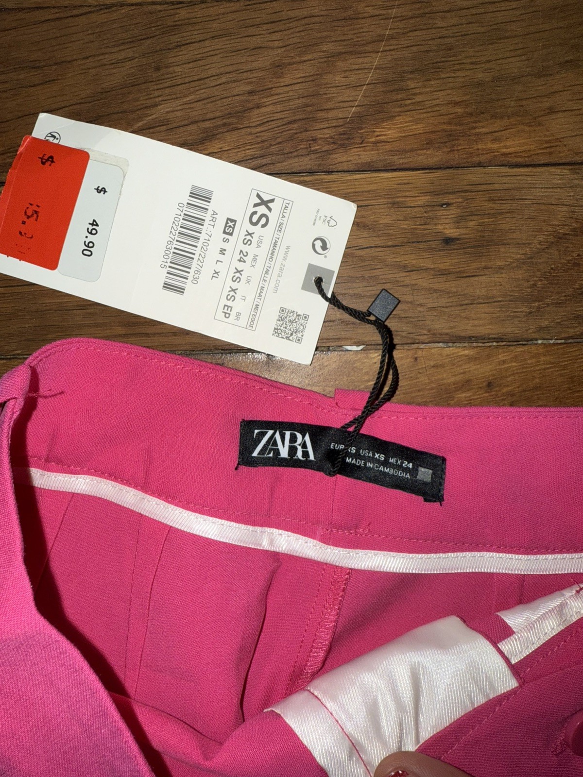 Zara High-Waist Wide-Leg Trousers - Hot Pink, XS - photo 4