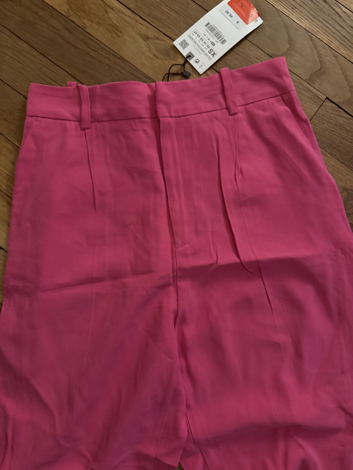 Zara High-Waist Wide-Leg Trousers - Hot Pink, XS - photo 5