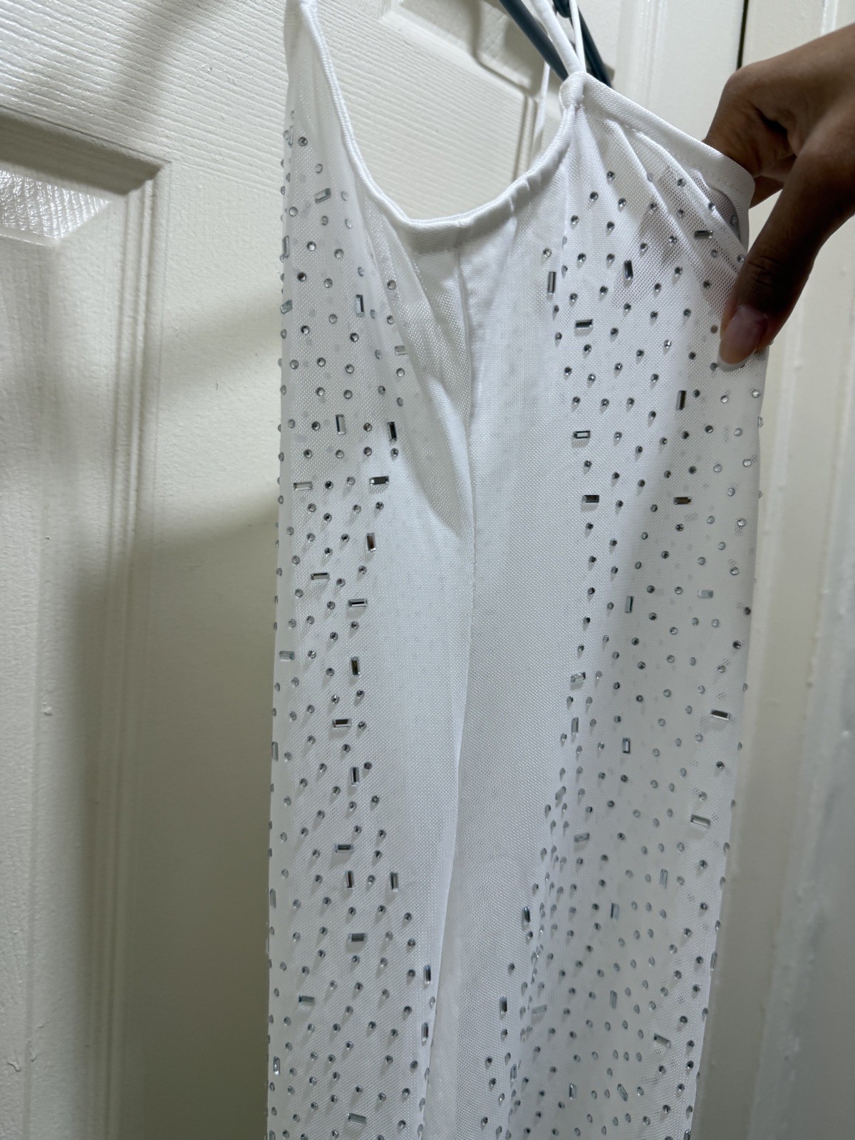 Beige Sequined Mermaid Maxi Gown for Special Events - photo 3