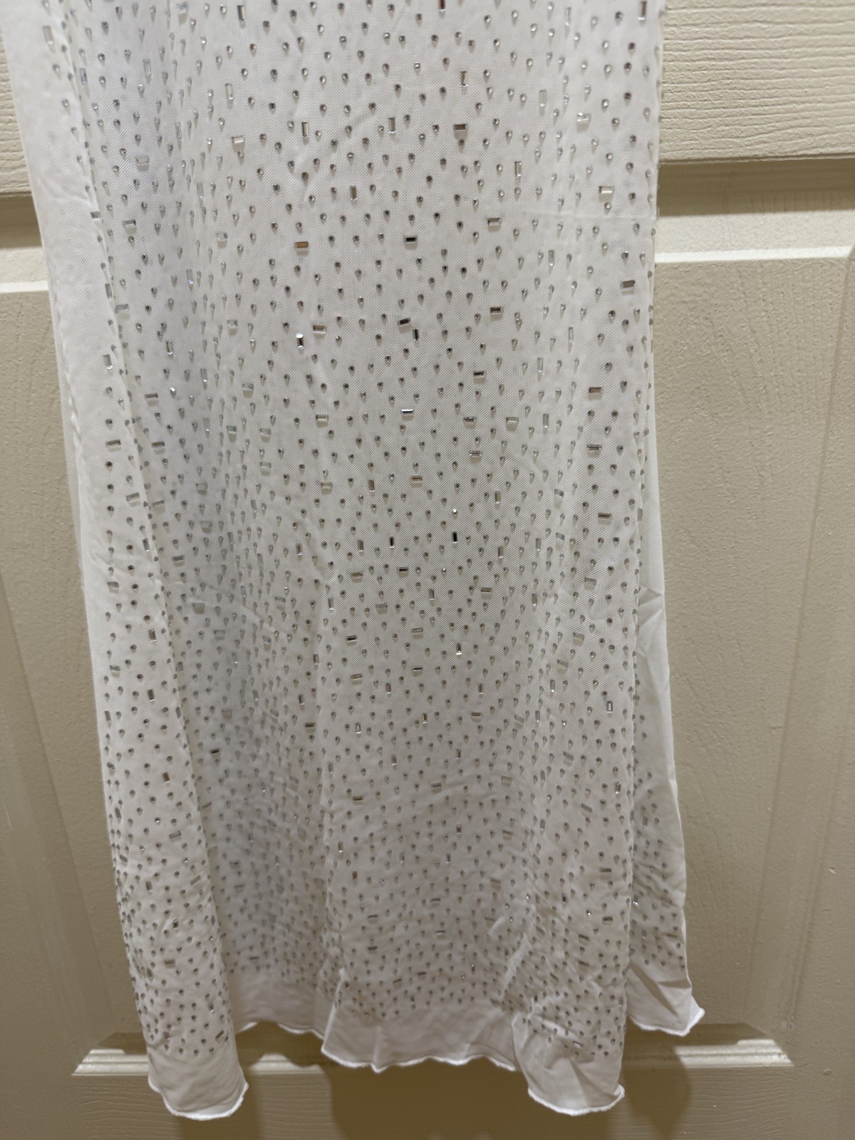 Beige Sequined Mermaid Maxi Gown for Special Events - photo 5