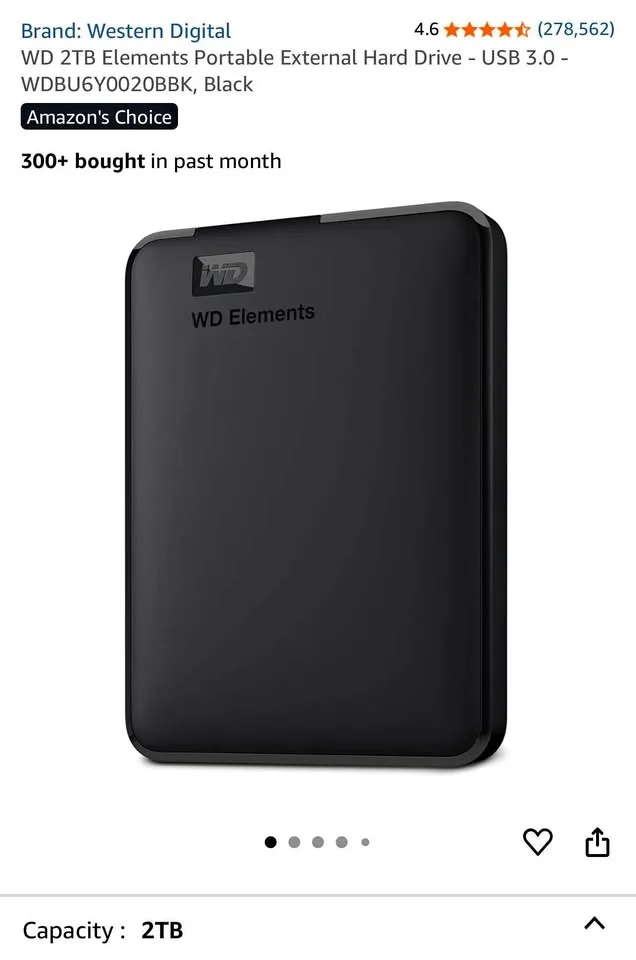 New in box WD elements portable HDD - 2TB thumbnail