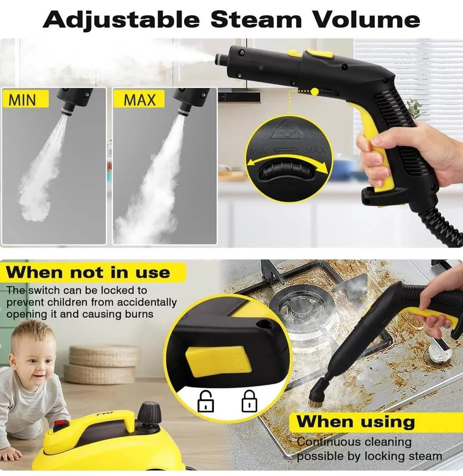 New in box TVD steam cleaner with 26 accessories image indicator(4)
