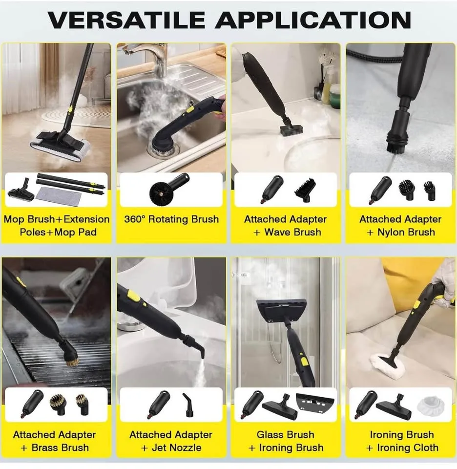 New in box TVD steam cleaner with 26 accessories image indicator(5)