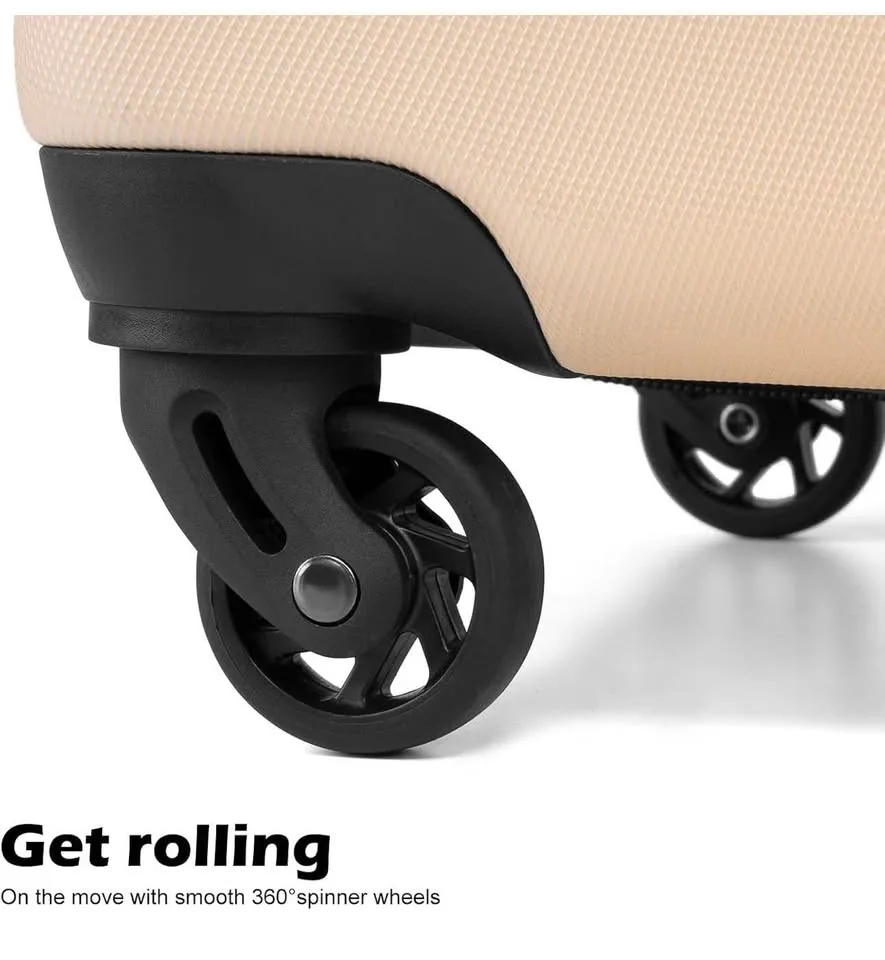 New Coolife 3-Piece Luggage Set - Sakura Pink image indicator(3)