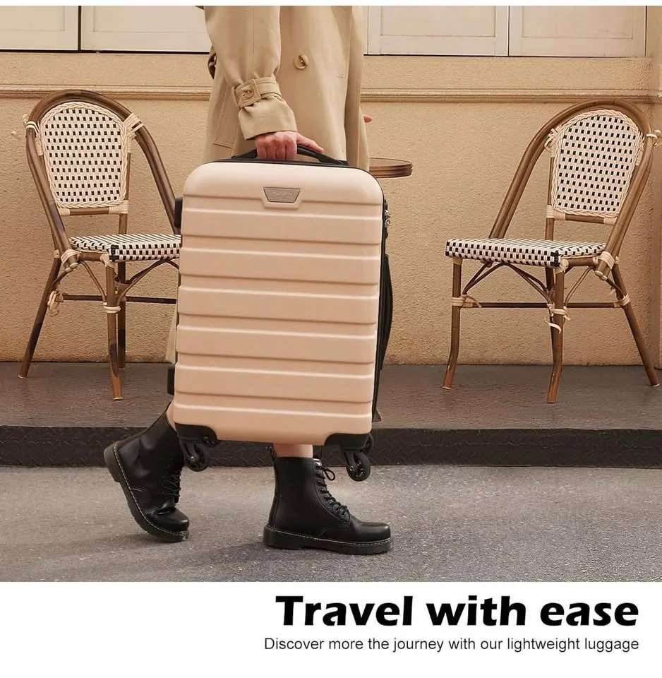 New Coolife 3-Piece Luggage Set - Sakura Pink image indicator(6)