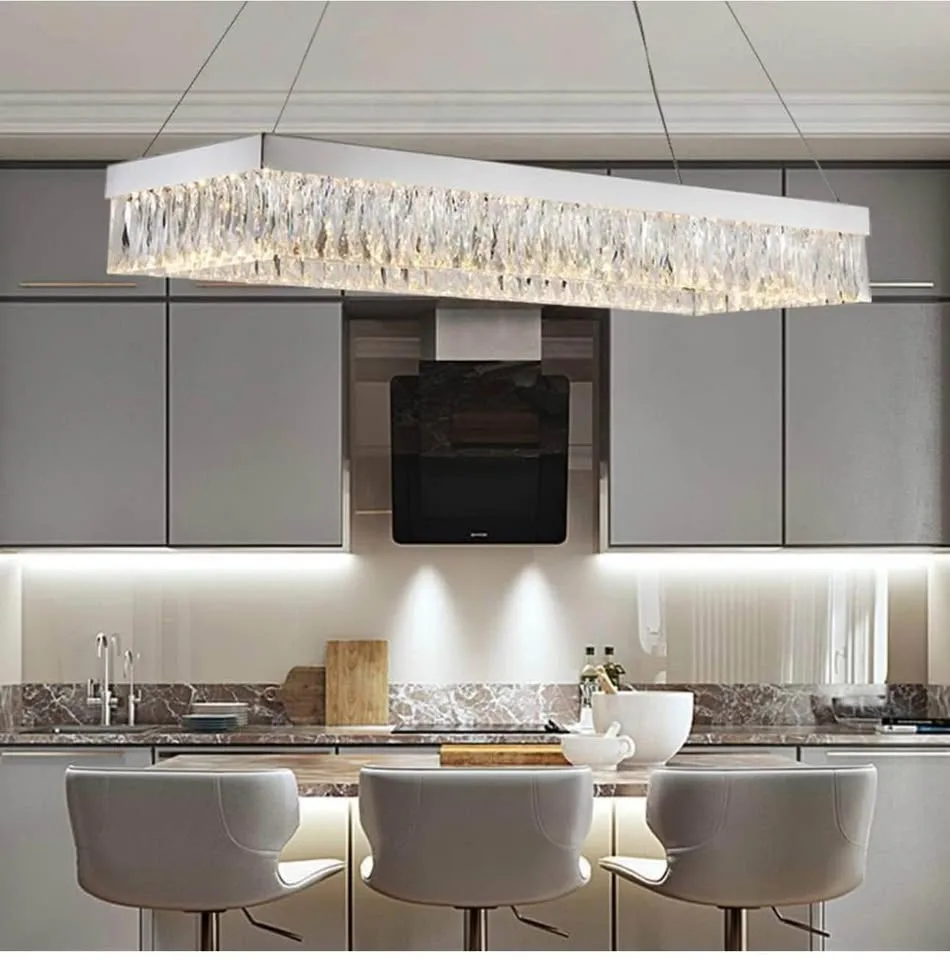 DSRJ HOME Crystal LED Chandelier 39 inch image indicator(3)