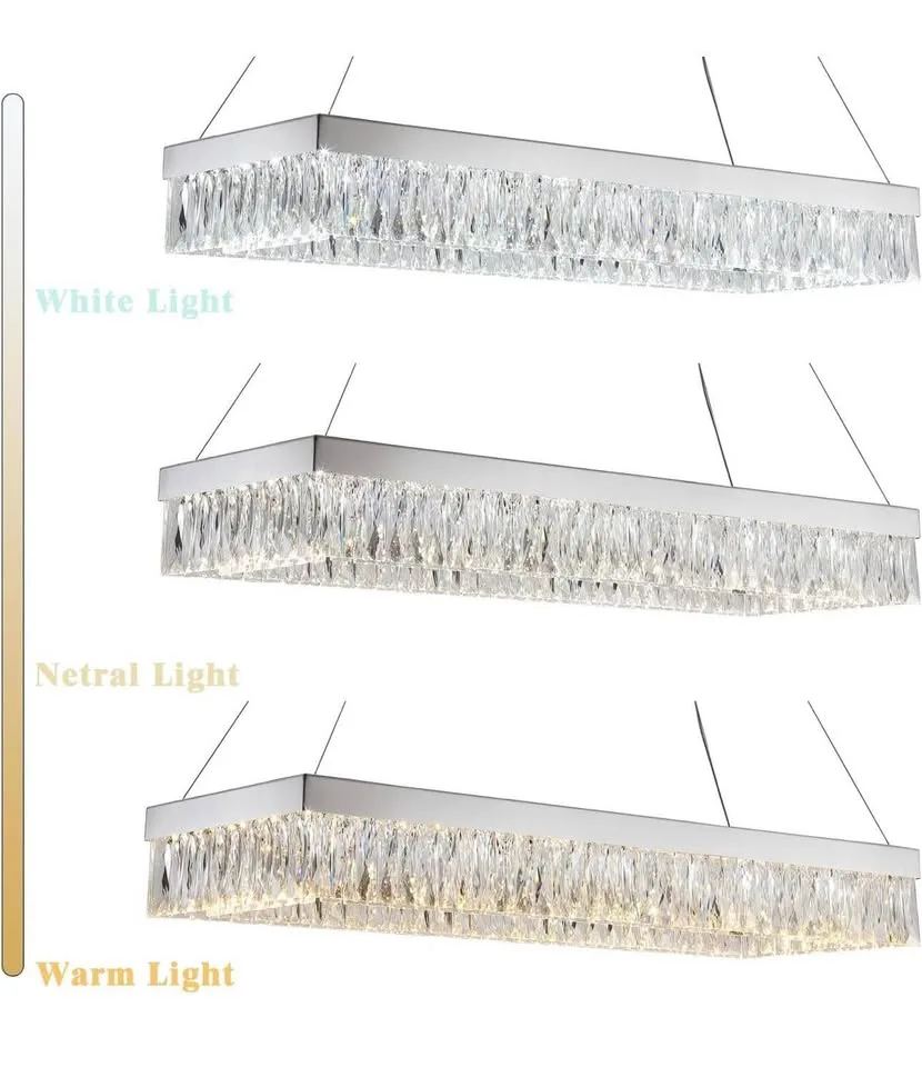 DSRJ HOME Crystal LED Chandelier 39 inch image indicator(5)