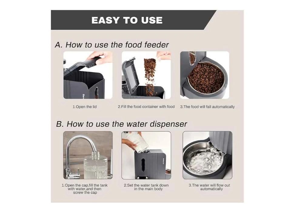 Gardner Pet 2-in-1 Auto Food & Water Dispenser - Stainless Steel - photo 5