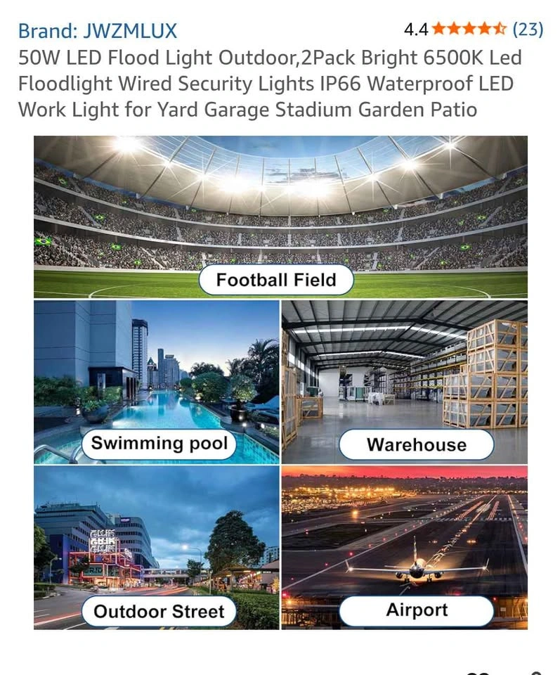50W LED Outdoor Flood Light - IP66 Waterproof - photo 4