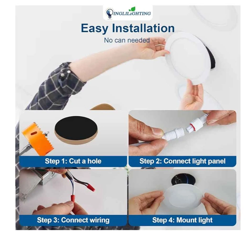 4-Pack Dinglilighting 8" LED Recessed Lights - 5CCT Selectable C - photo 2