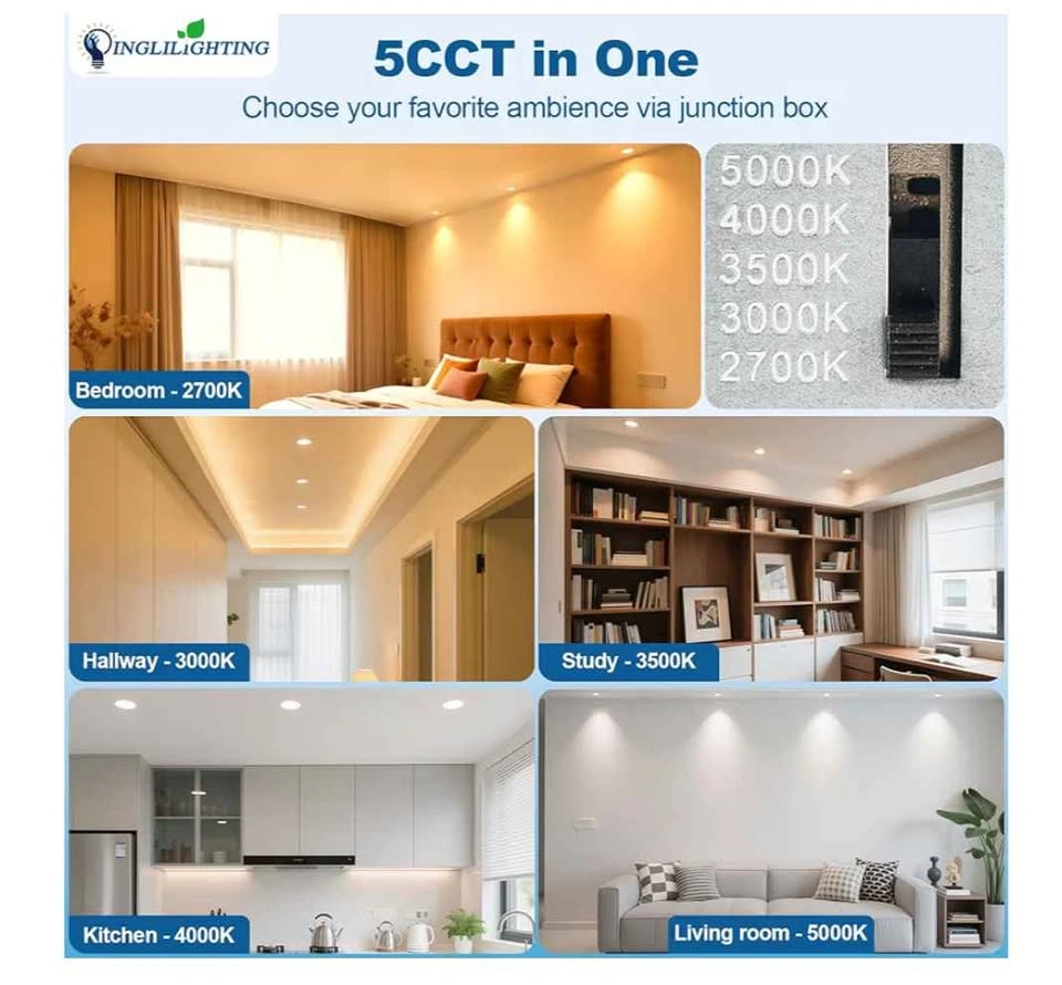 4-Pack Dinglilighting 8" LED Recessed Lights - 5CCT Selectable C - photo 5