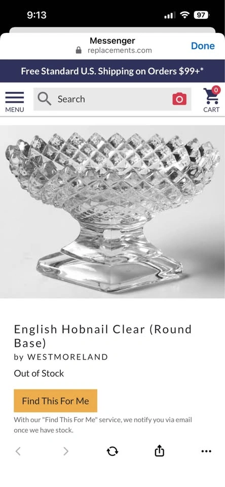 Set of 4 English Hobnail Clear (Round Base) - photo 2