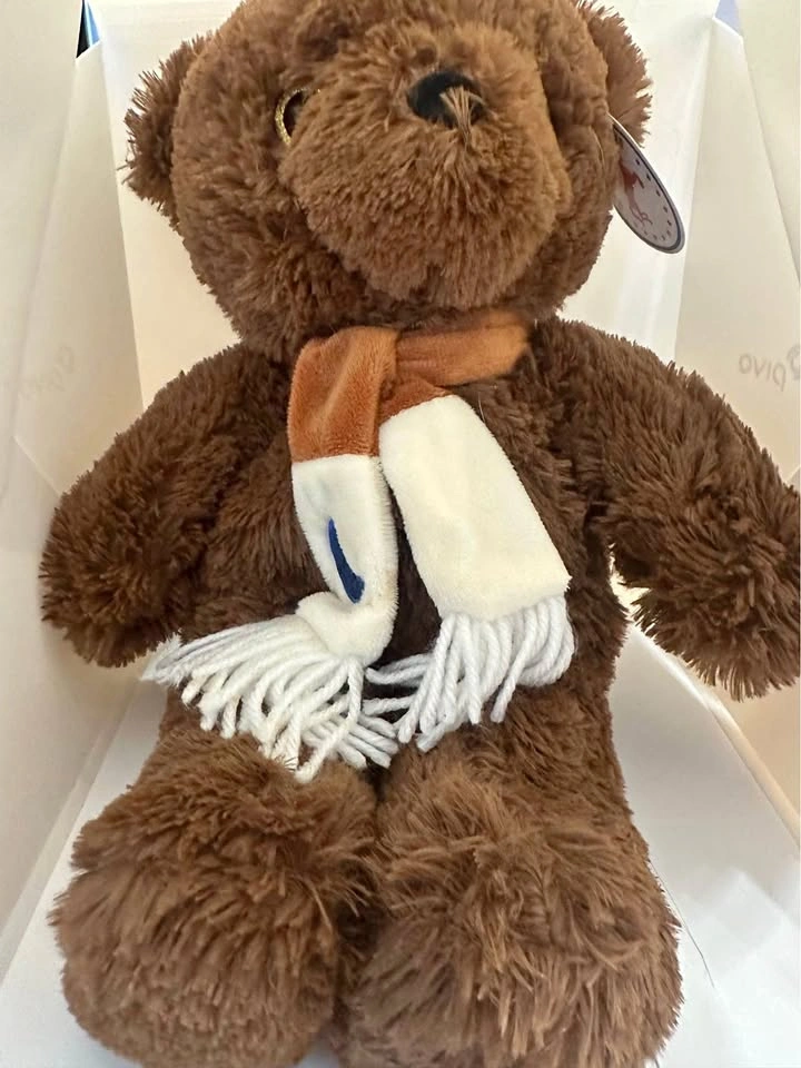 Brown bear with scarf