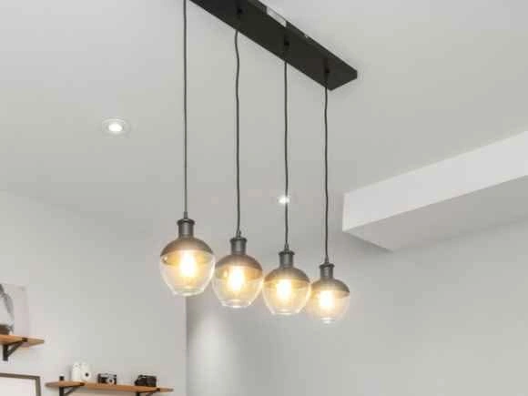 Light fixture with 4 hanging Pendant Lights