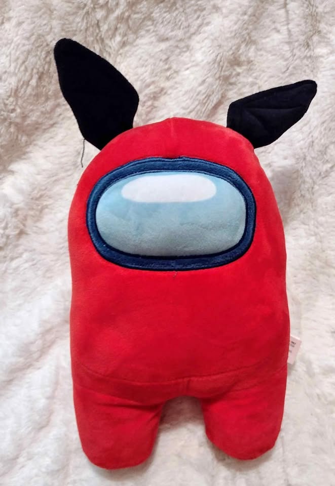 Among Us Plush Lot Red Pink Horns Flowers