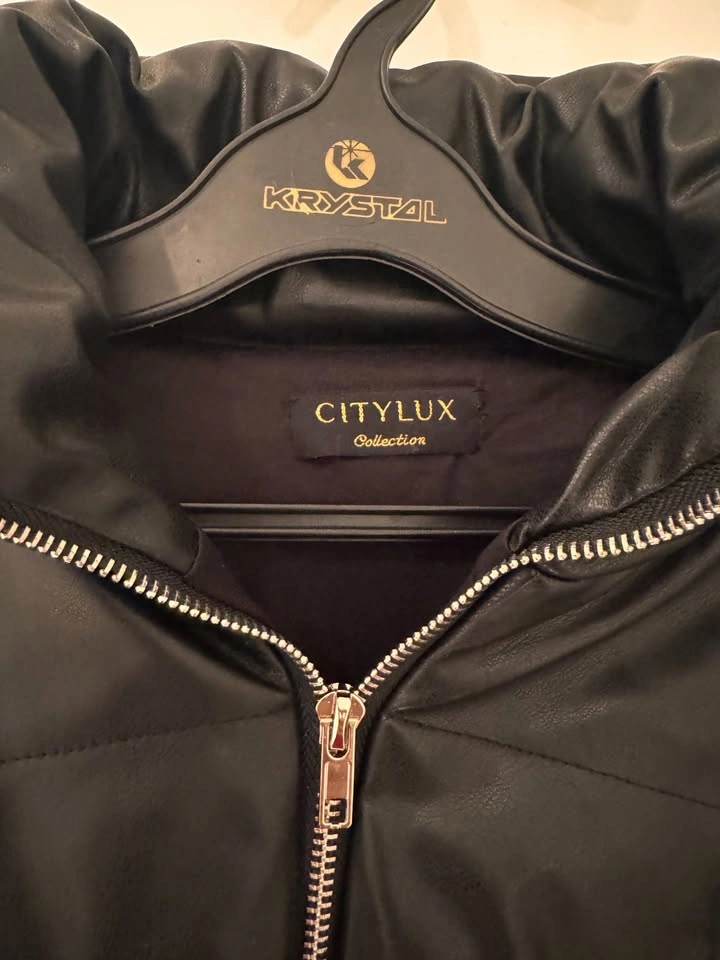 Crop pleather puffer jacket - photo 2