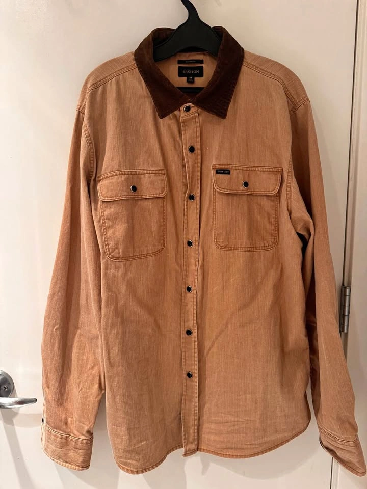 Brixton brown corduroy collar shirt