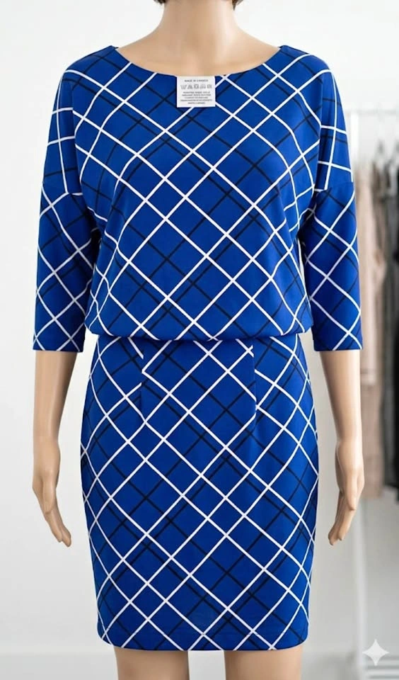 Banana Republic XS Blue Geometric Print Dress