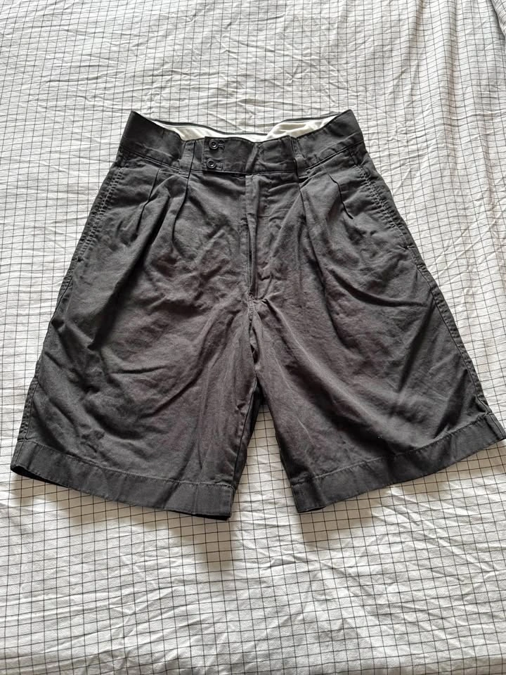 Pleated Cotton/Linen Blend Uniqlo Long Shorts