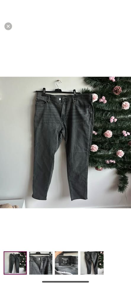 Abercrombie & Fitch - athletic skinny stretch gray jeans