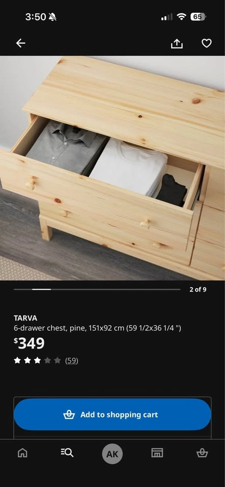 IKEA Tarva 6 Drawer Chest - Pine - photo 4