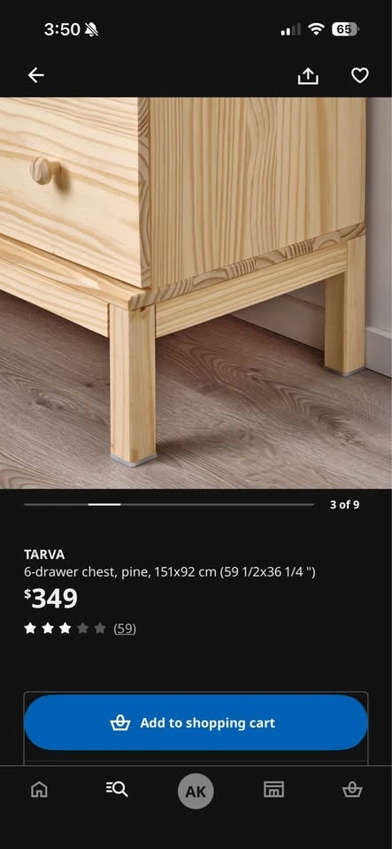 IKEA Tarva 6 Drawer Chest - Pine - photo 5