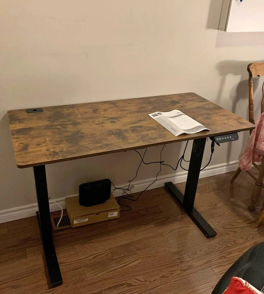 SHW Electric Standing Desk - Rustic Brown