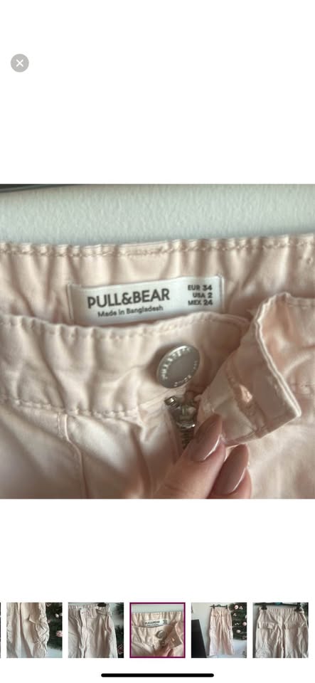 Pull & Bear cargo punk salmón jeans size 2 - photo 4