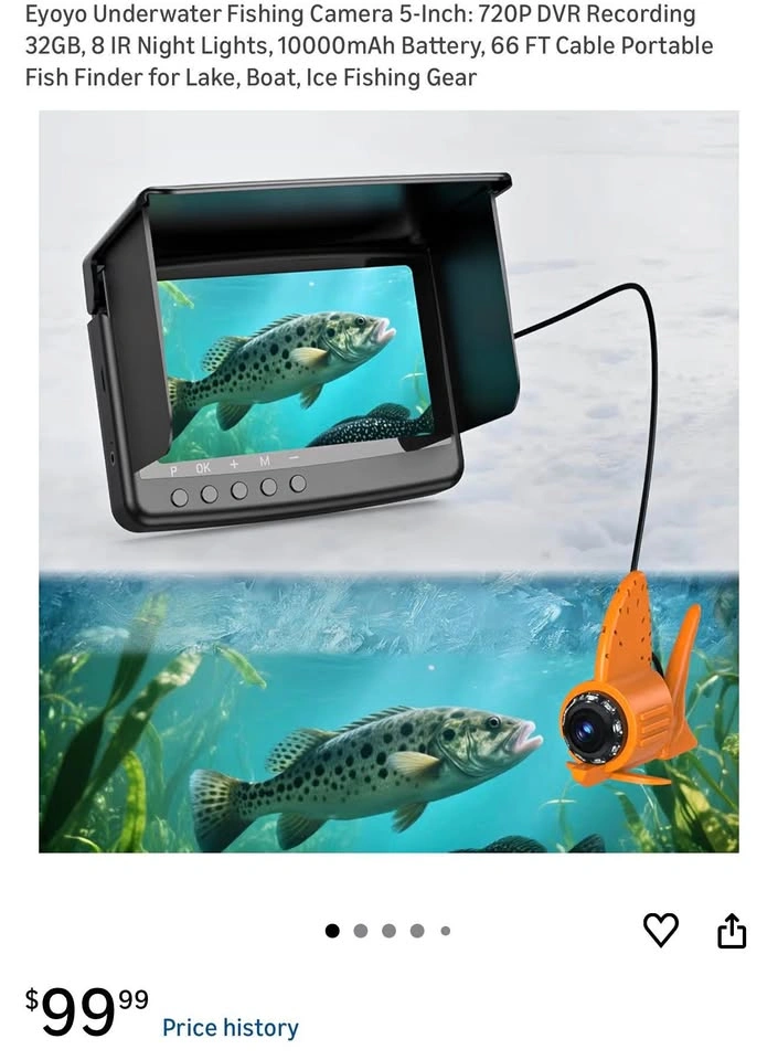 66 FT Fish Finder Underwater Camera (720P DVR, 32GB)
