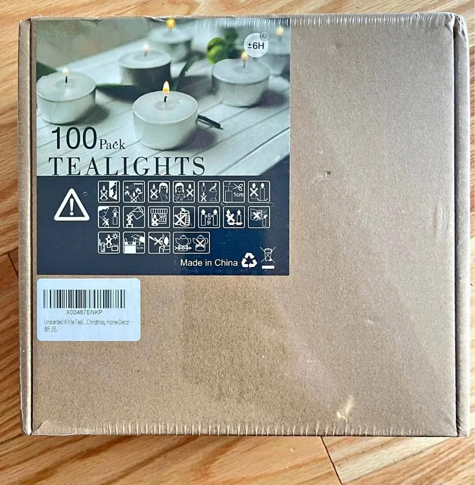 New and sealed 100 tealight candles - 6hr burning thumbnail