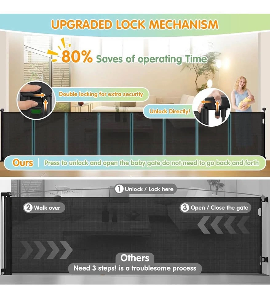 Ultra-Safe 42" Extra-Tall Retractable Baby Gate - photo 4