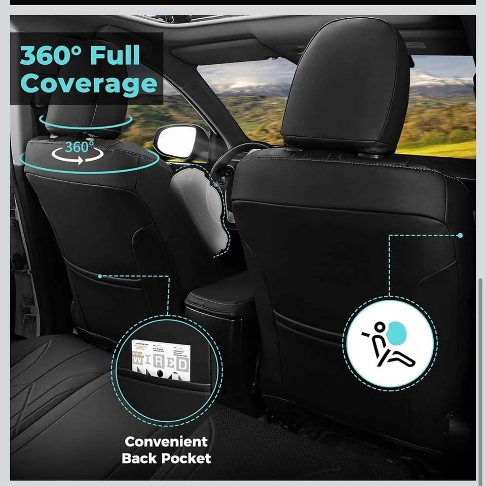 Black Leather Seat Covers for Toyota RAV4 2013-2018 - photo 4