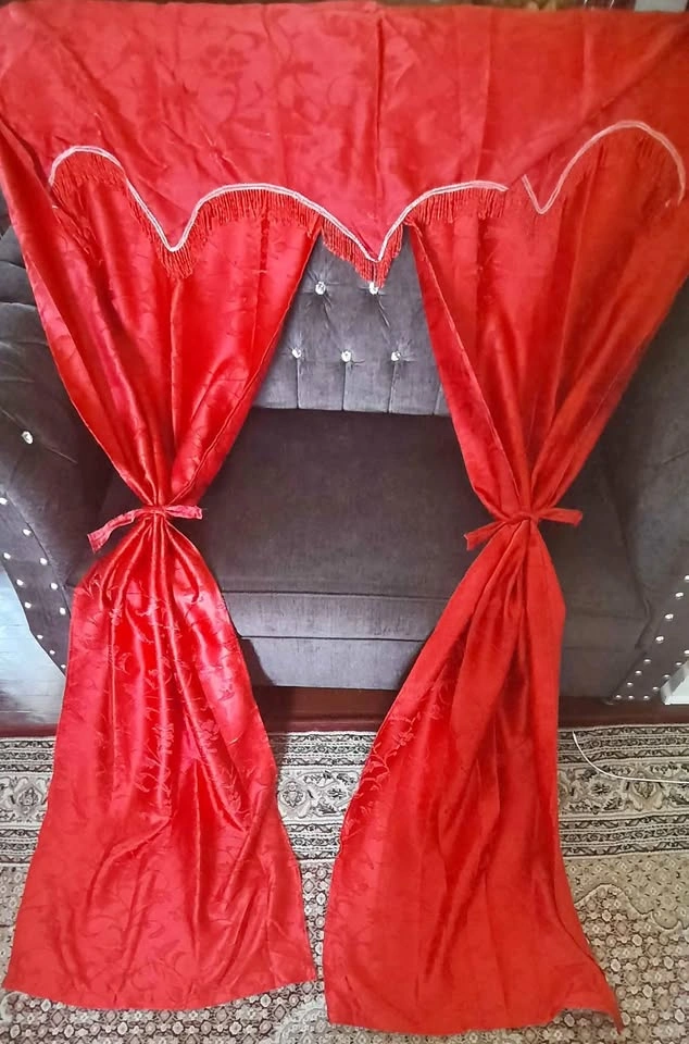 New Red Satin Curtains