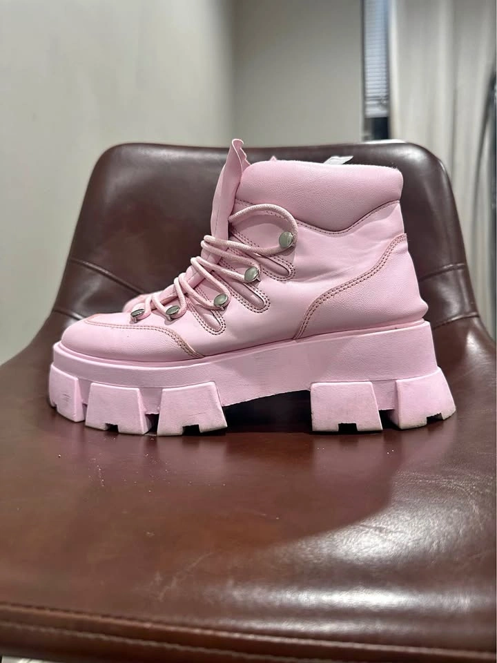 Pink Platform Boots - Size 8-8.5