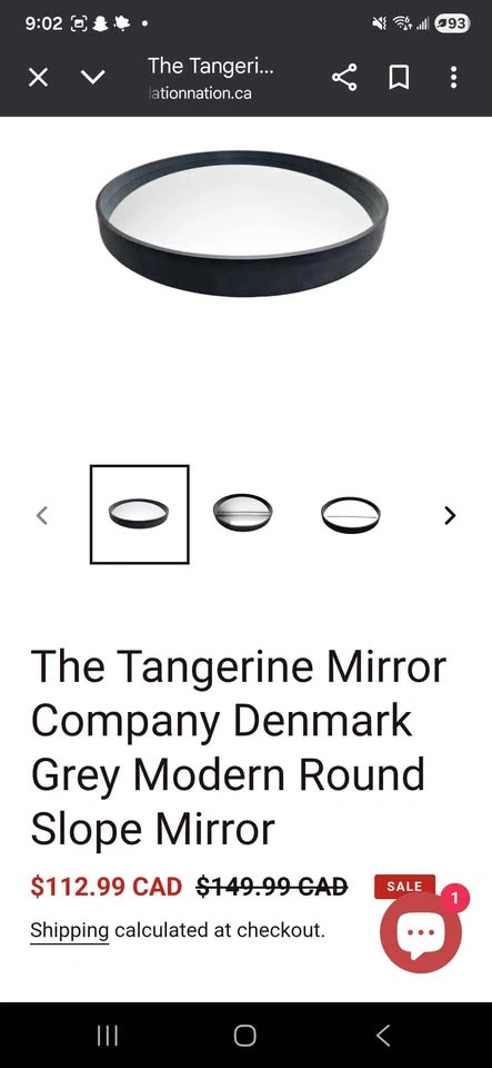 Tangerine Mirror Company Denmark Round Grey Wood Mirror - photo 2
