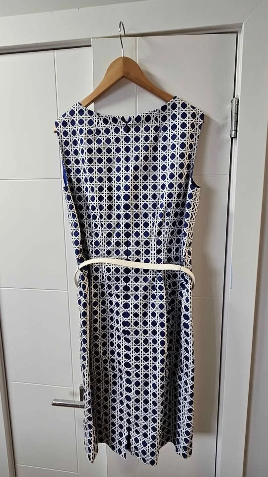 Anne Klein Blue White Geometric Dress Size 8 - photo 3